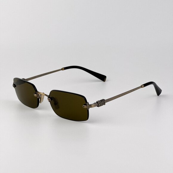 Miu Miu Women’s Rectangle Sunglasses – Old Gold Brown Model MUB50S 26C09Z main image 9